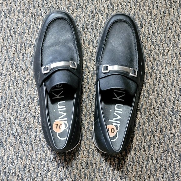 Men's Black Calvin Klein White Sole Loafers Size 10 - Picture 16 of 16